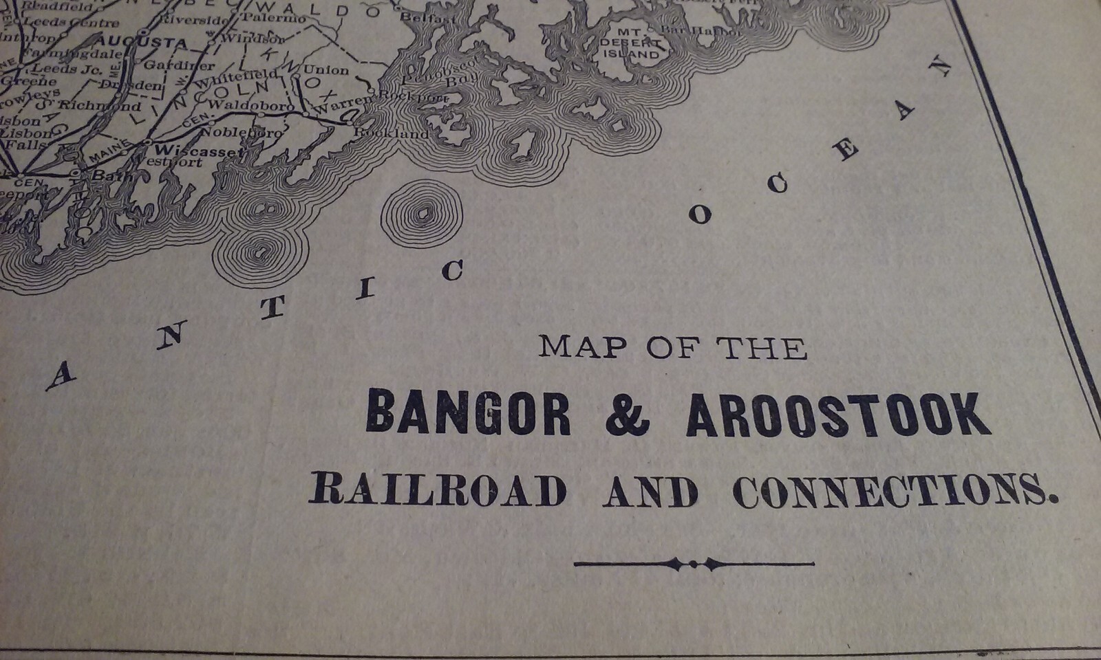 Rare 1903 Railroad Map of The BANGOR & AROOSTOOK RAILROAD Routes & Connections