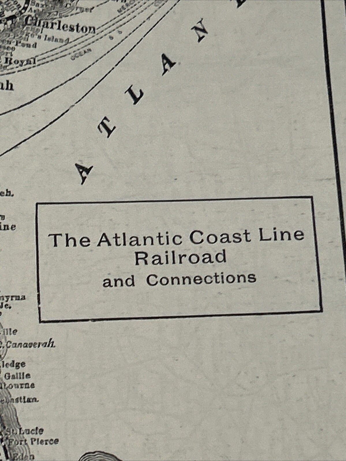 Antique 1908 Map Atlantic Coast & Seaboard Air Line Railroads Systems 11×15 Inch