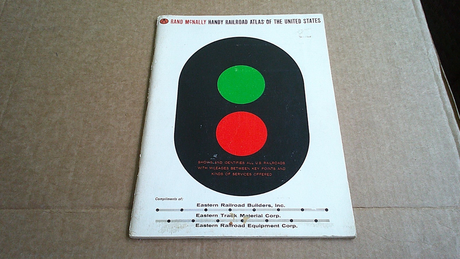 1965 USA Rand McNally Handy Railroad Atlas Map of the United States