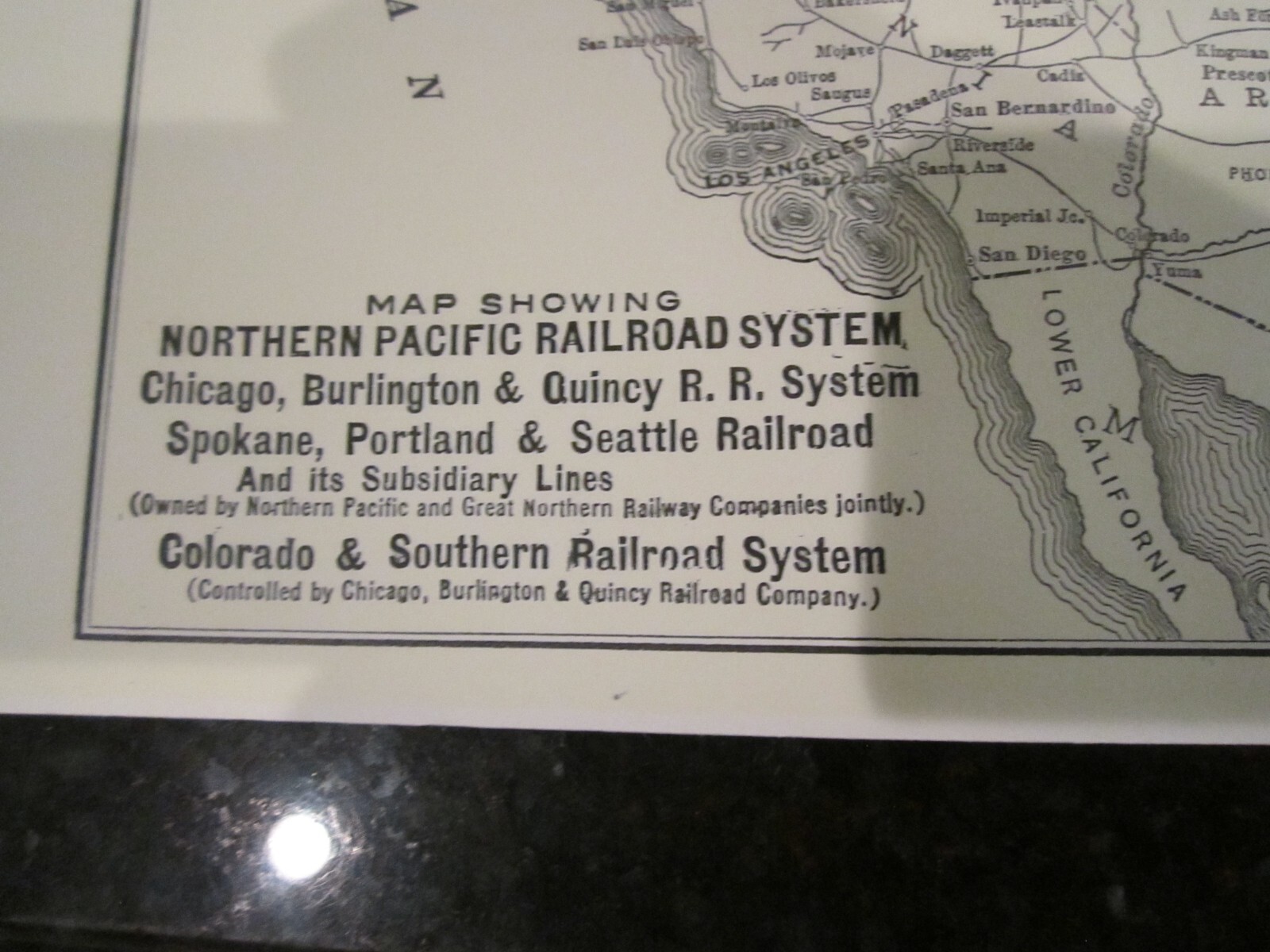 1931 MAP OF THE NORTHERN PACIFIC RAILROAD SYSTEM – 17″ X 11″ – HEAVY STOCK PAPER