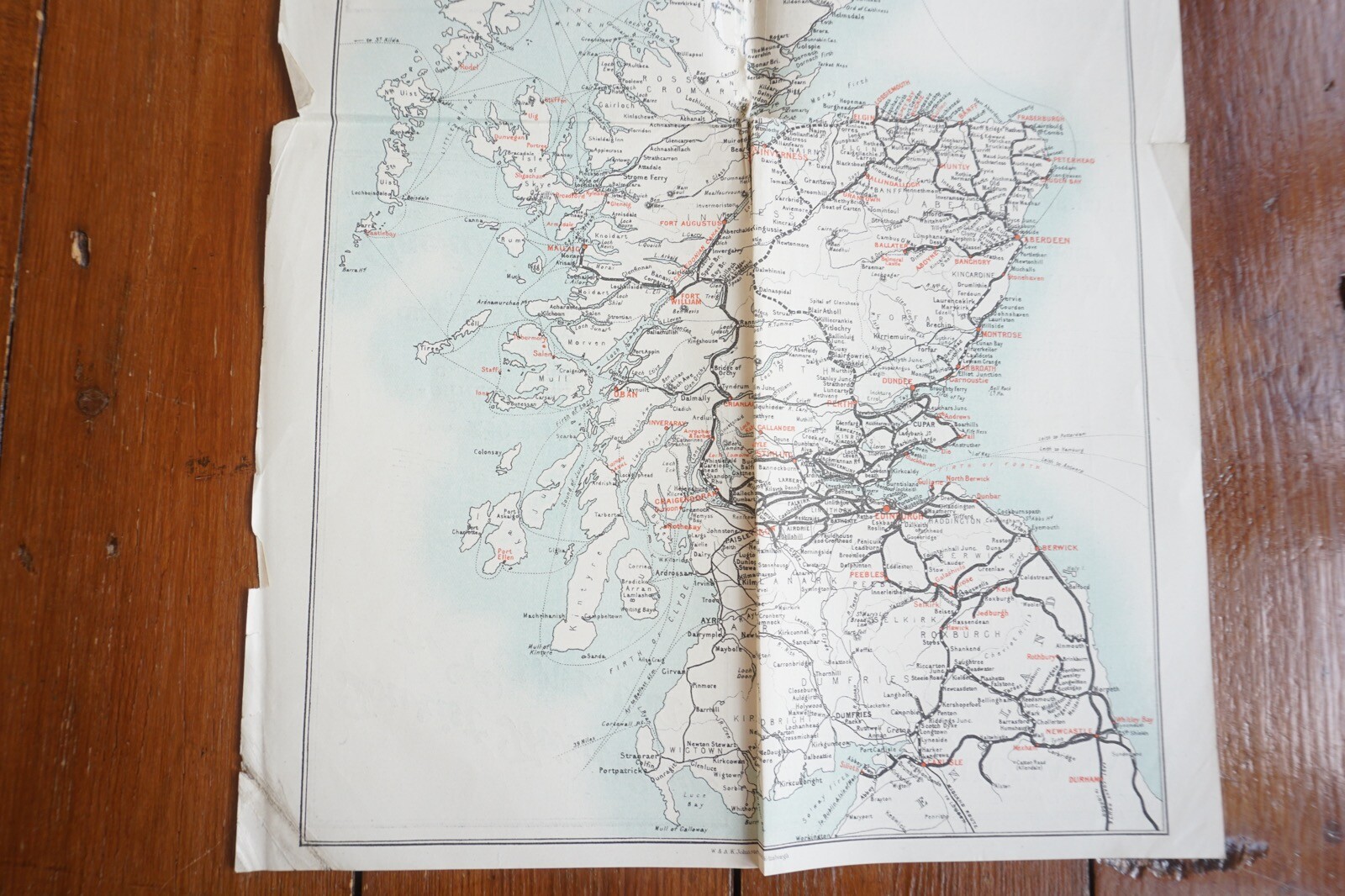 c1930 LNER Tourists Map of England & Scotland Railway Map x2