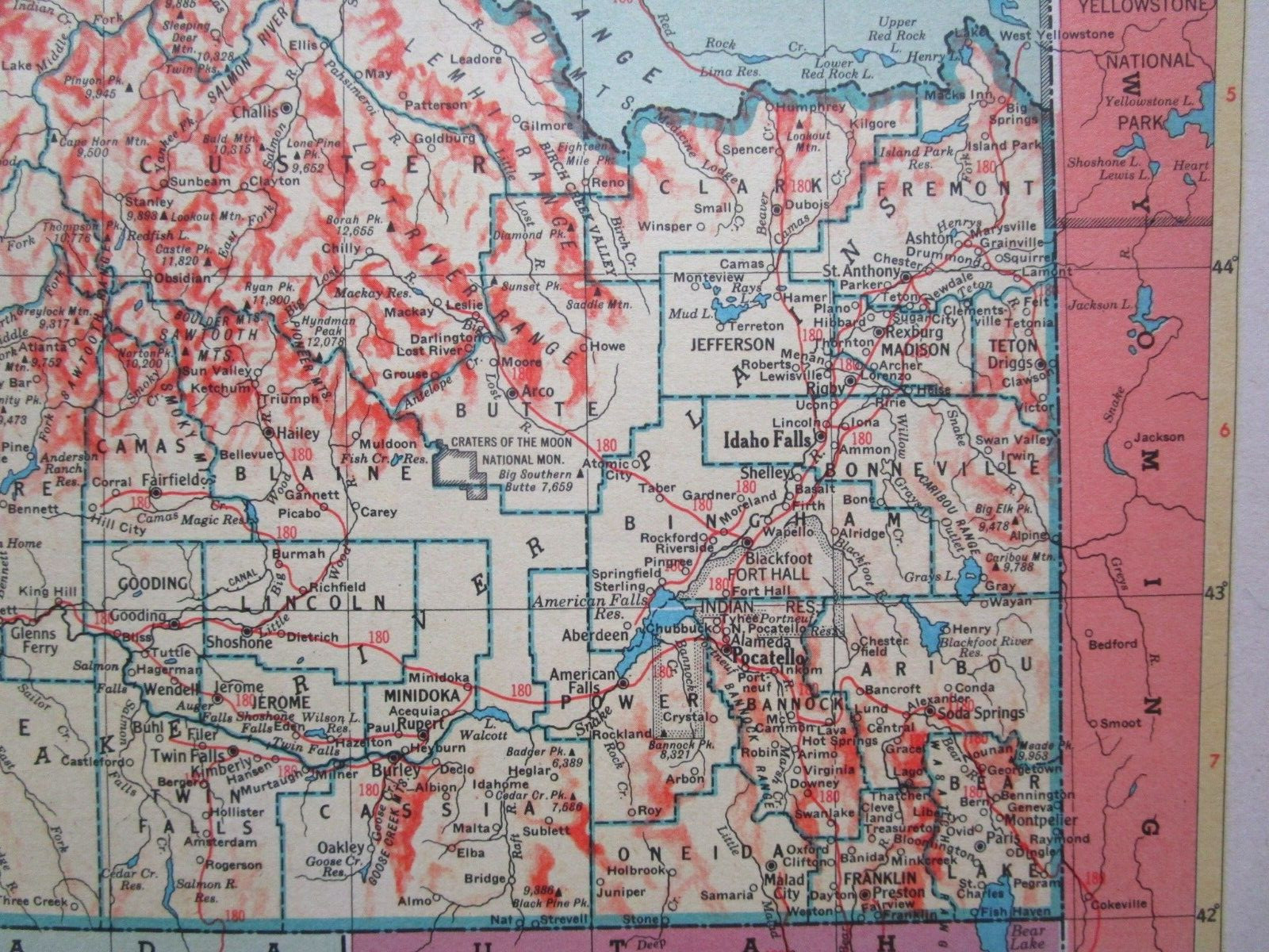IL ID 1952 ILLINOIS RAILROAD Map. La SALLE & BUREAU CO RR, ERIE, WABASH or IDAHO