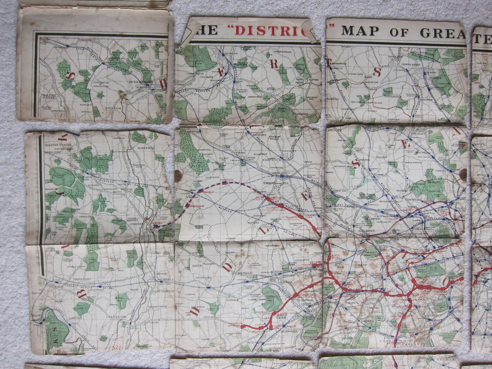 The “District” Map of Greater London & Environs. District Railway Co 1st Ed 1902