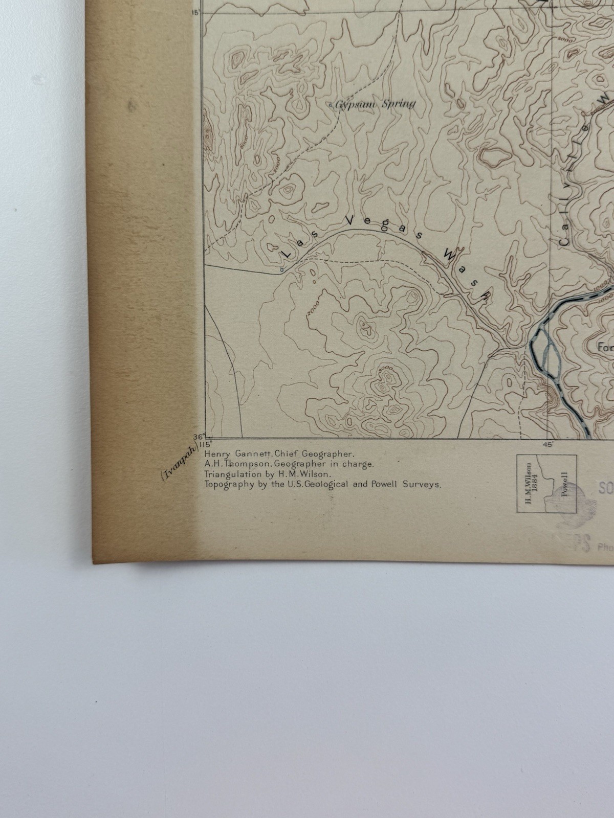 St Thomas Nevada Printed 1916 US Geological Survey Topographic Map 20 X 16 1/2