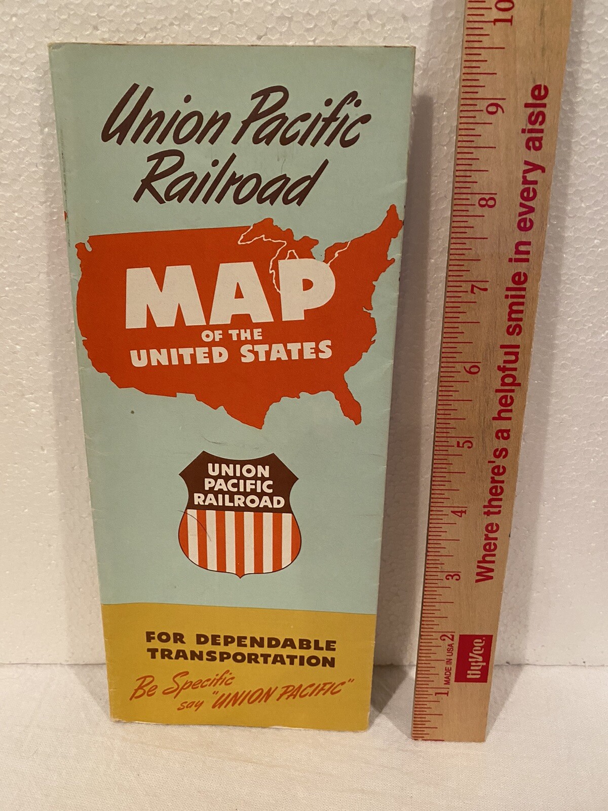 1959 Union Pacific Railroad Map of the United States Rand McNally UPRR TRAINS