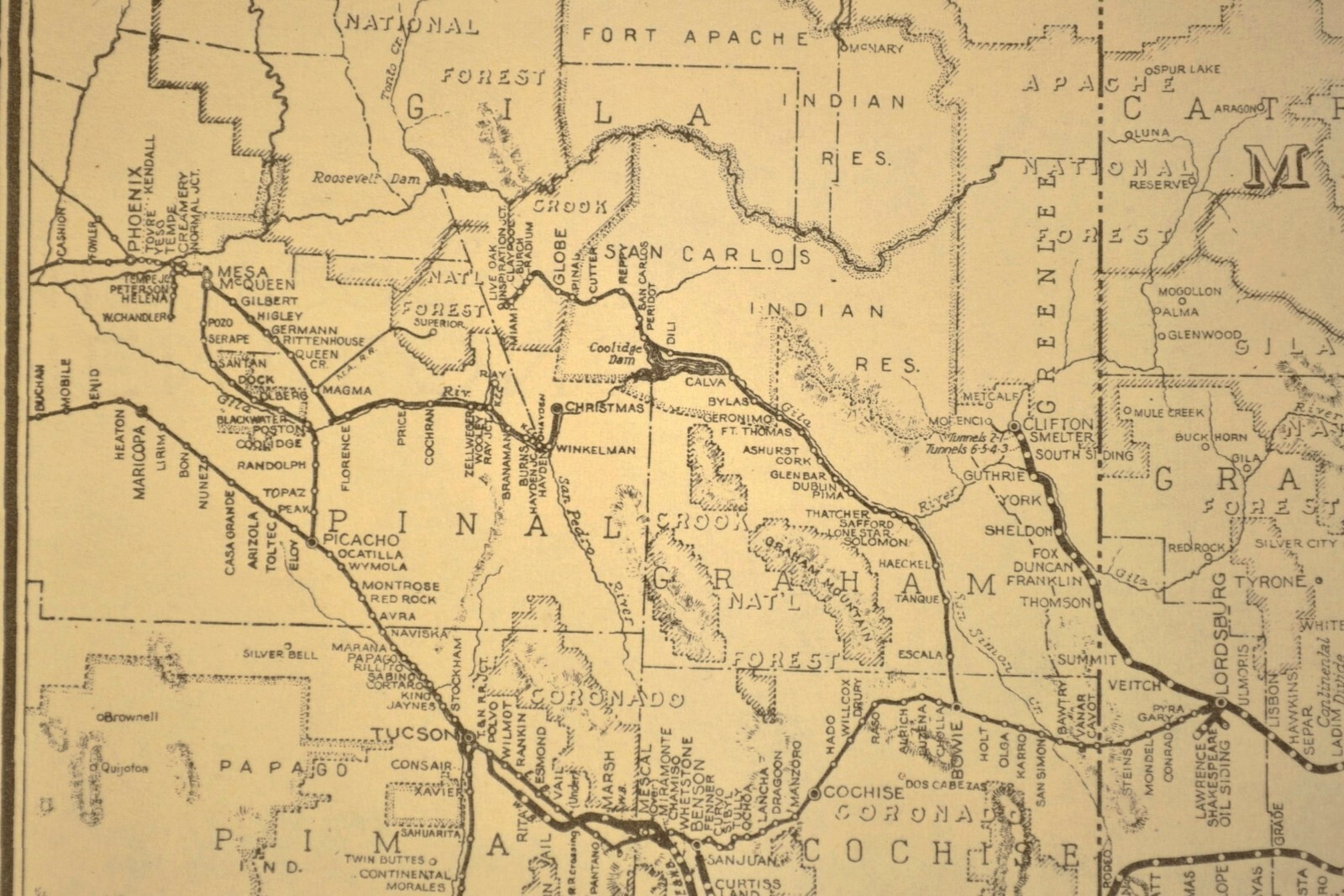SOUTHERN PACIFIC Railroad Map Rio Grande Division Denver & Rio Grande Western RR