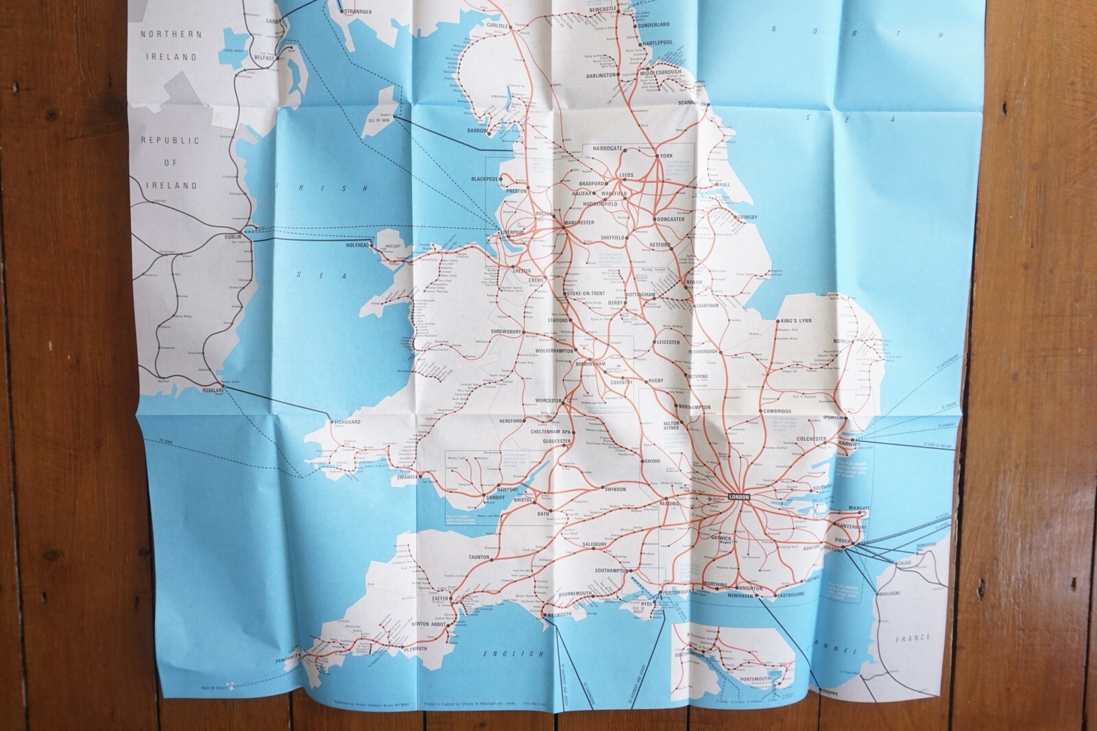 1983 1984 British Rail Passenger Network Railway Map