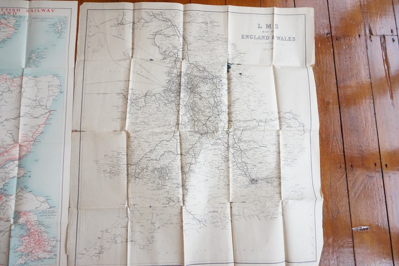 LMS London Midland Scottish Railway Map x4