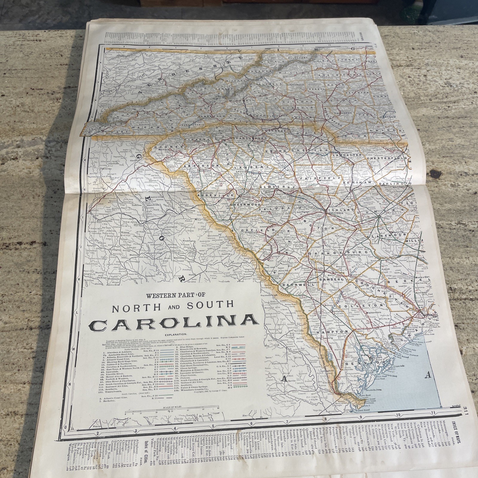 1902 Cram’s Standard American Railway System Atlas of the World Maps Railroad