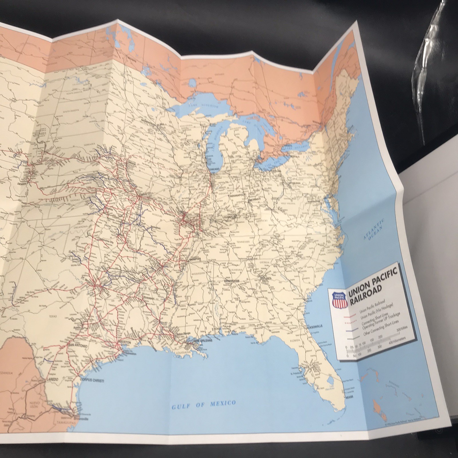 1994 Union Pacific Railroad USA Map System Route Rail Train VTG