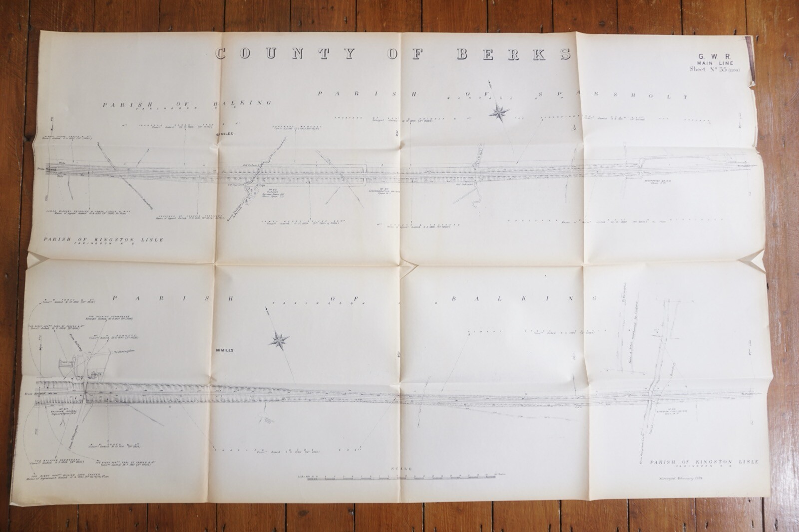1933 GWR Kingston Lisle Balking Berkshire Railway Map Ref 5