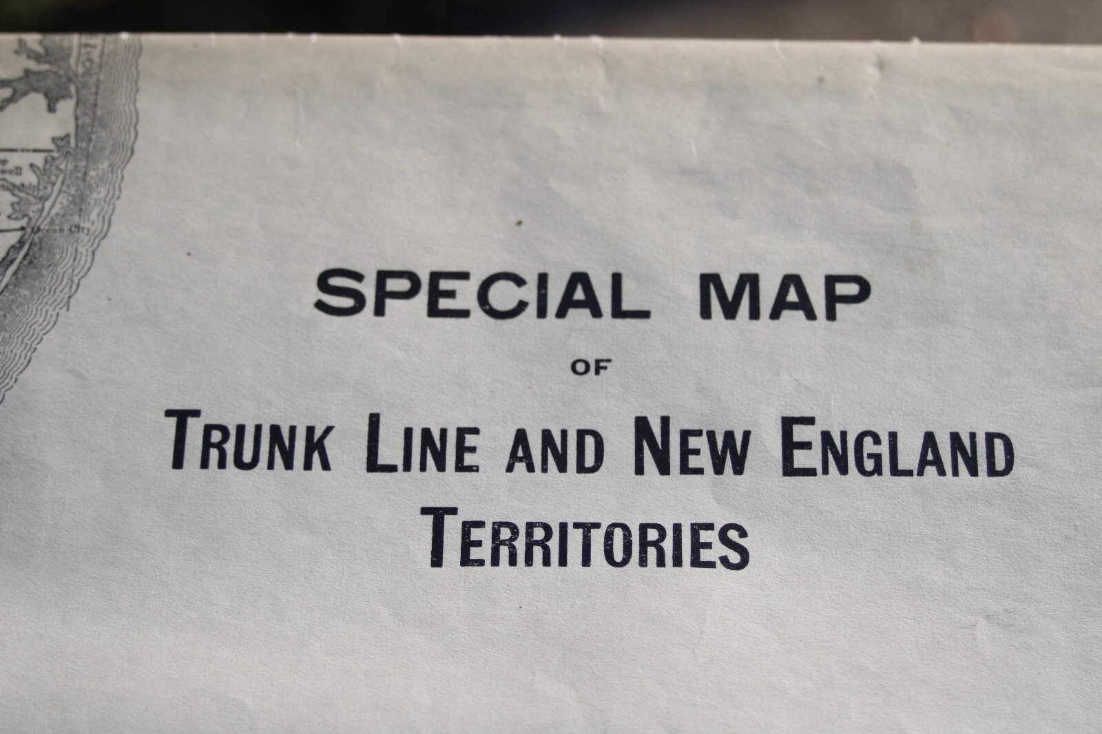 Early 1900’s Special Map of Trunk Line and New England Territories 38″ x 32″