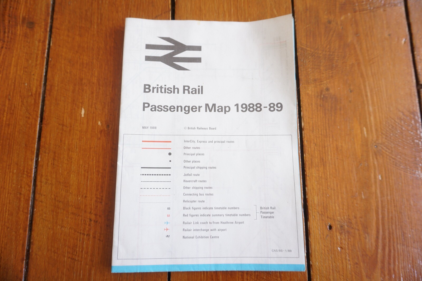 1988 1989 British Rail Passenger Network Railway Map