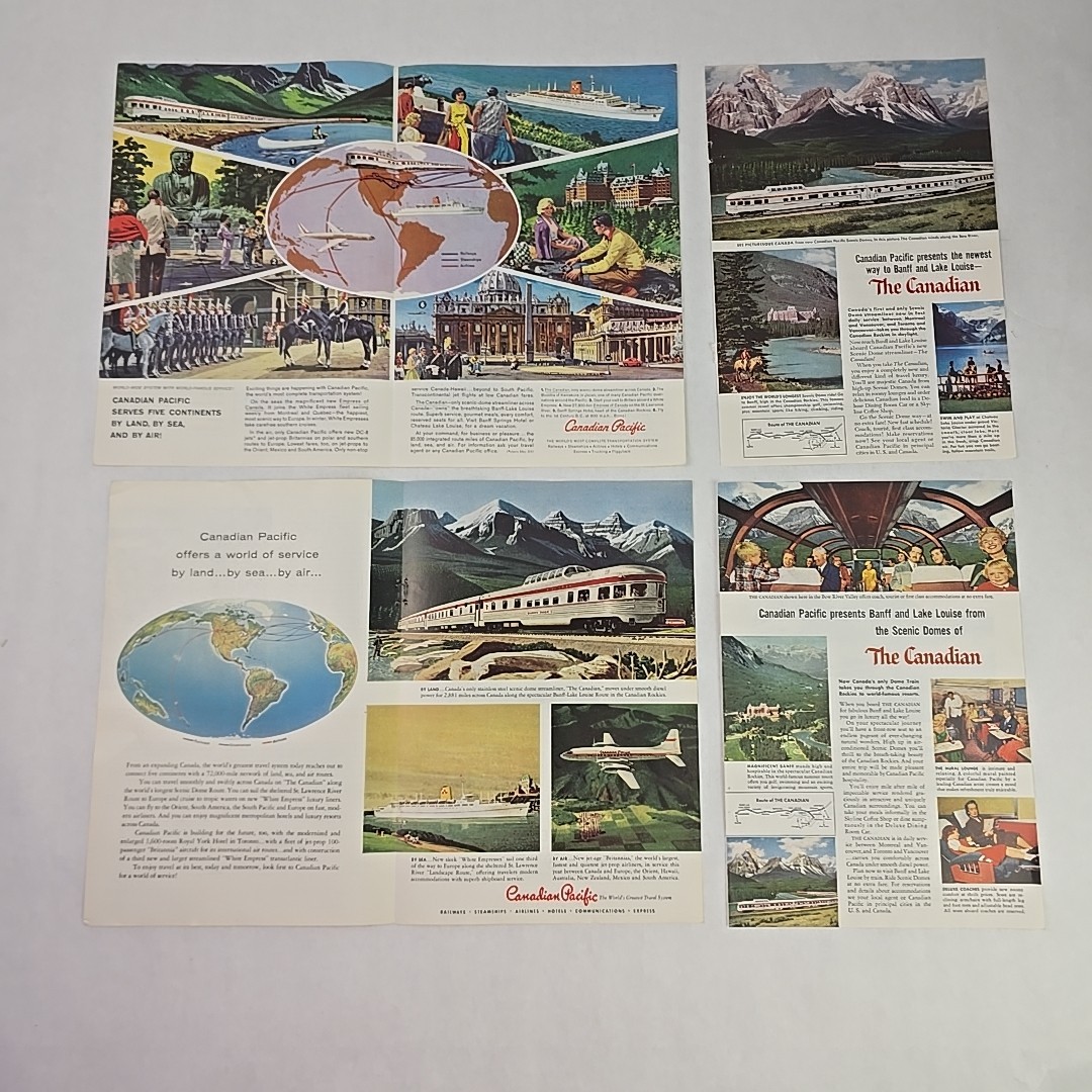Railroads & Trains Print Ads 1950s Union Northern Southern Pacific Budd Western