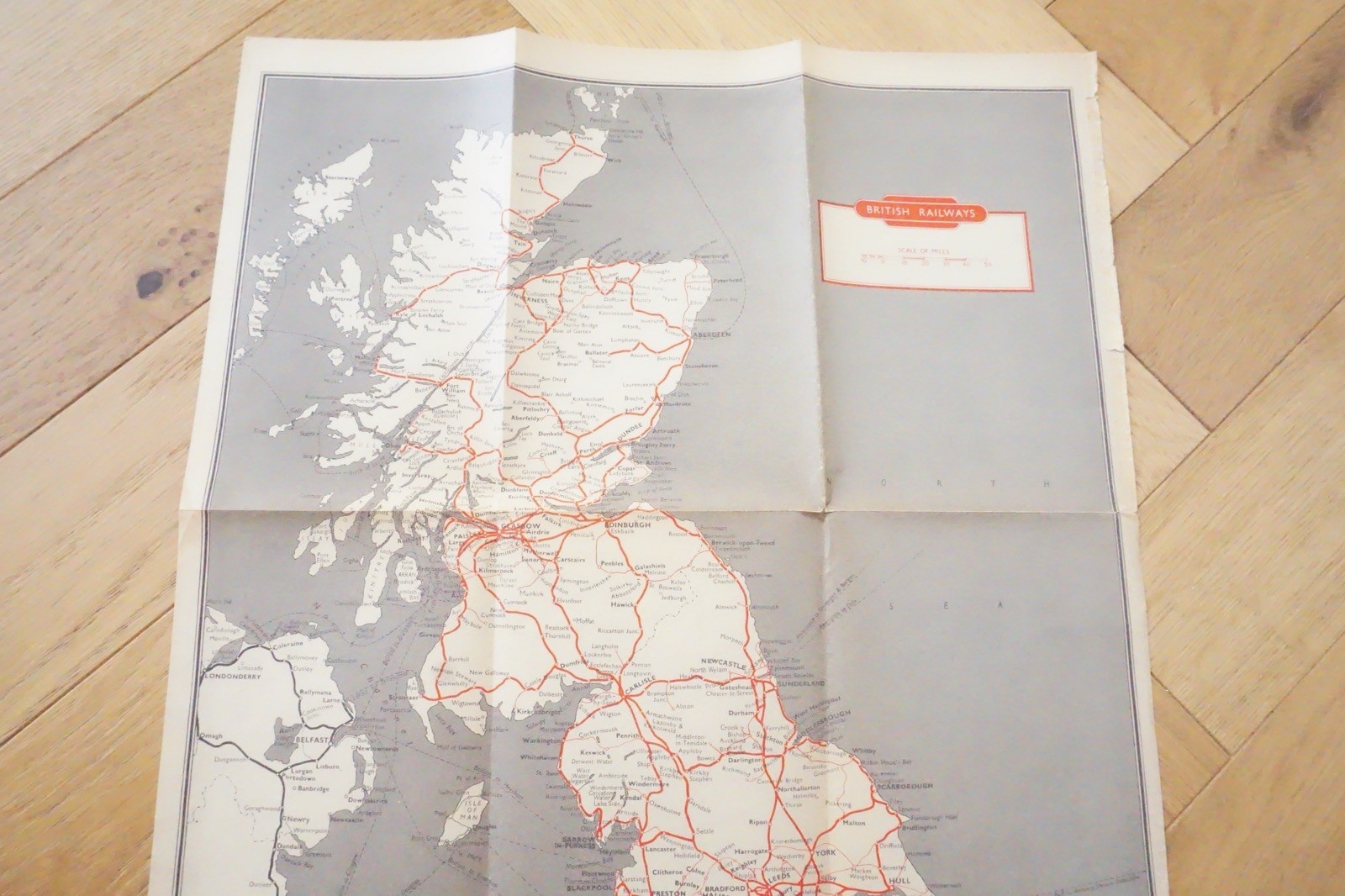 March 1960 British Rail London Midland Region Passenger Network Railway Map