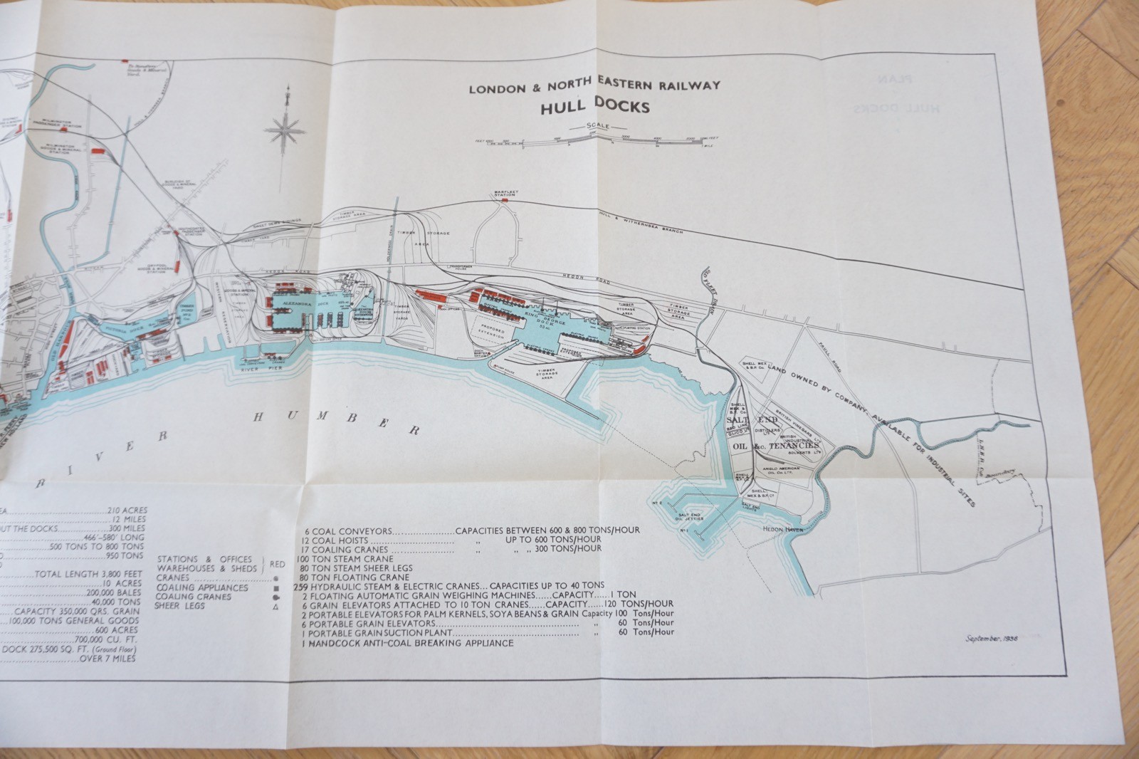 1936 LNER Hull Docks Railway Plan Map