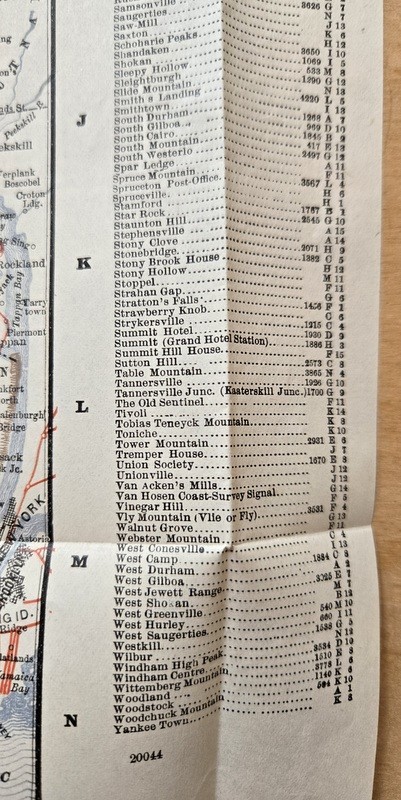Very Nice 1887 West Shore Railroad RR Catskill Mountains Original Map Near Mint