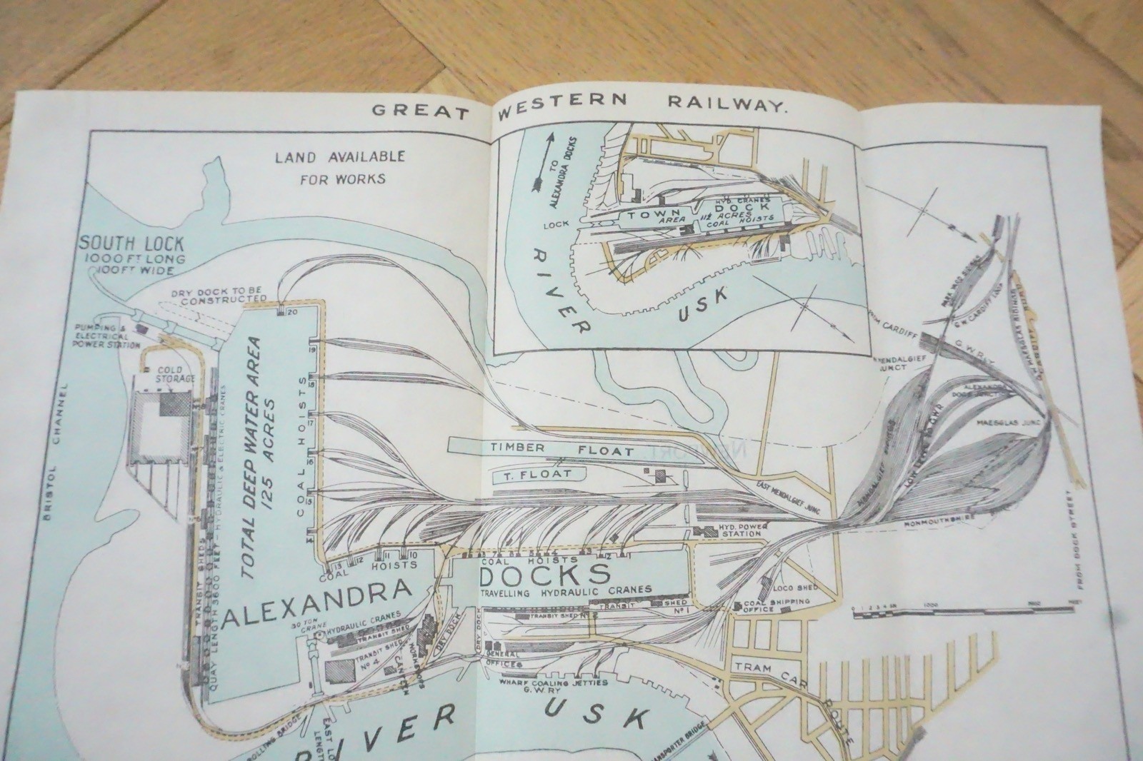 1928 GWR Newport Docks Railway Map
