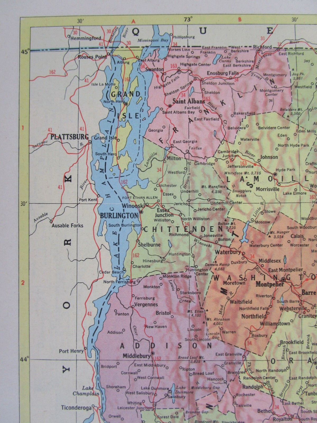 VA VT 1959 VIRGINIA RAILROAD Map B&O, C&O, WINCHESTER & WESTERN or VERMONT