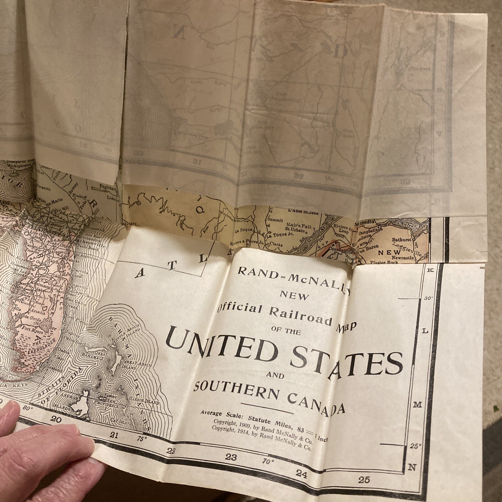 Rand-McNally Official Railroad Map Of The US and Canada 1915