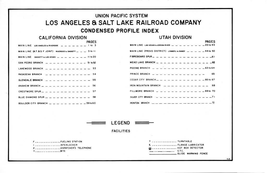 Union Pacific 1976 Los Angeles and Salt Lake Railroad Profiles PDF Pages on DVD