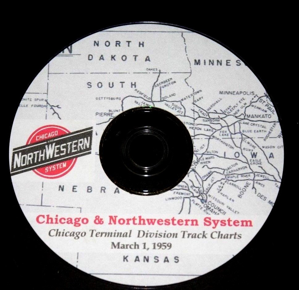 Chicago & Northwestern RR 1959 Chicago Terminal Div Track Chart PDF Pages on DVD