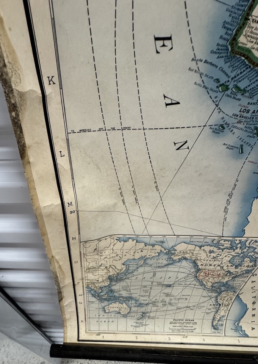 Antique Union Pacific Railroad Official Wall Map United States 43”x62” 1941