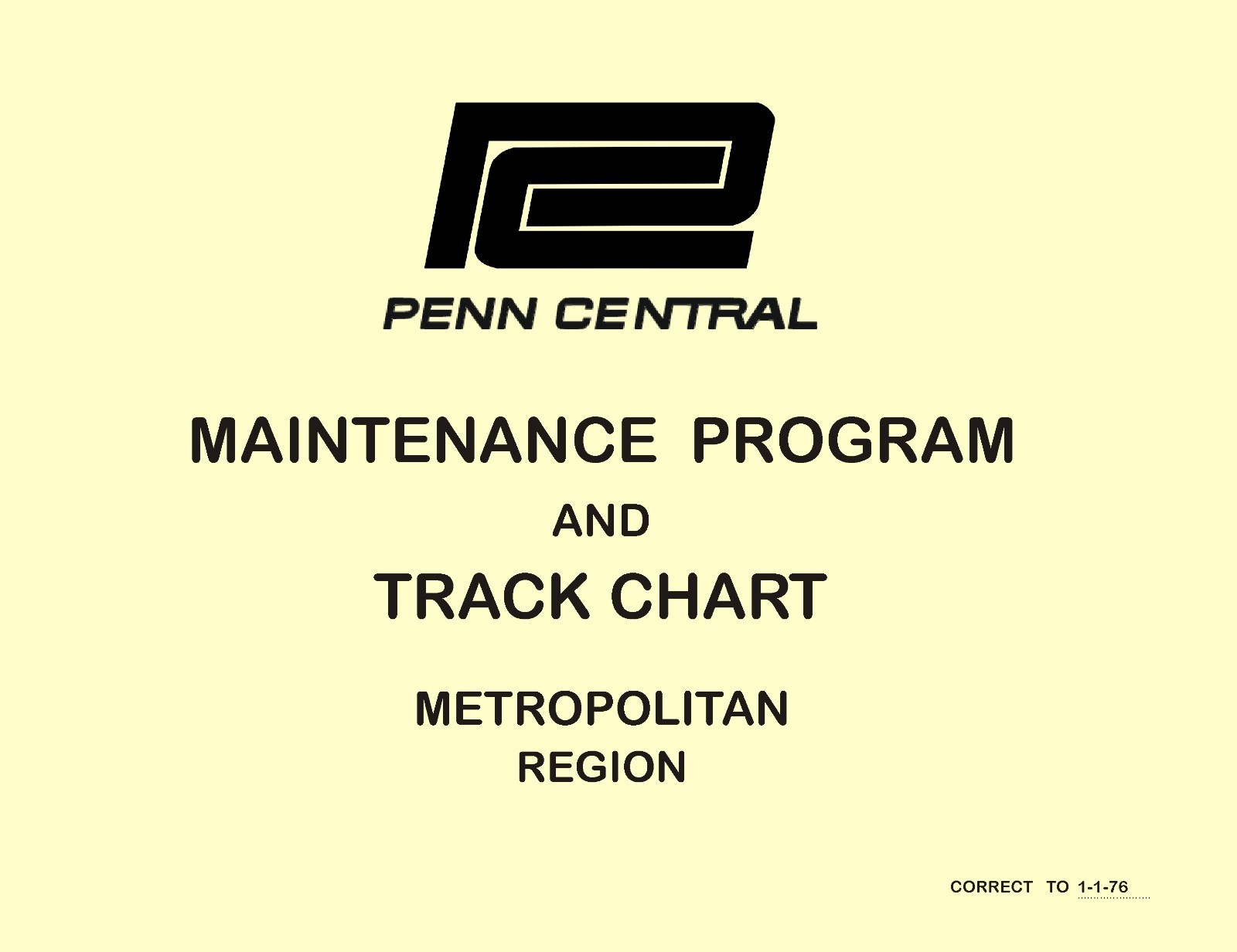 Penn Central 1976 Metropolitan Division Track Chart PDF Pages on DVD
