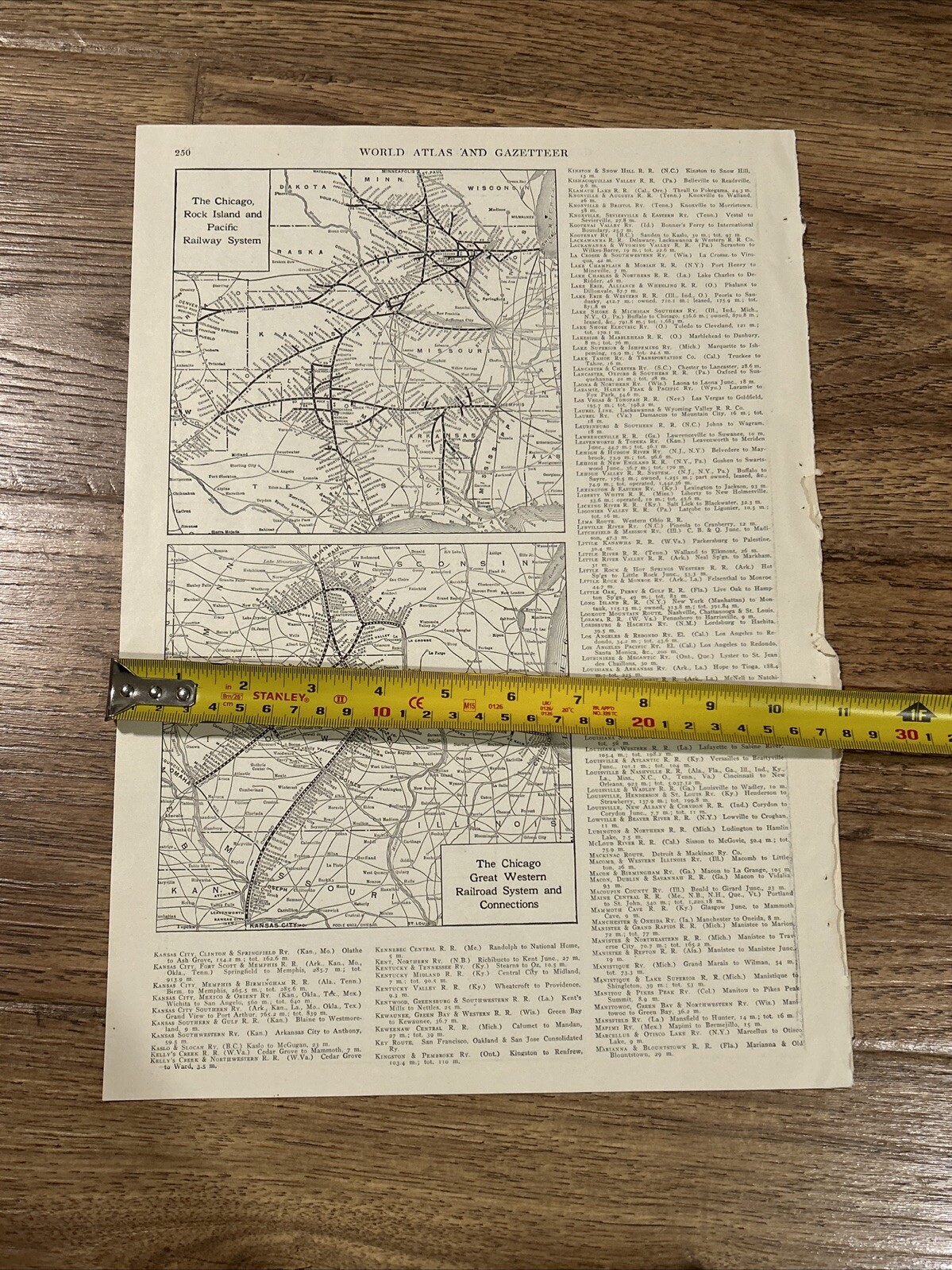 1917 Map The Chicago Rock Island & Great Western Railway System 15×11 Inches