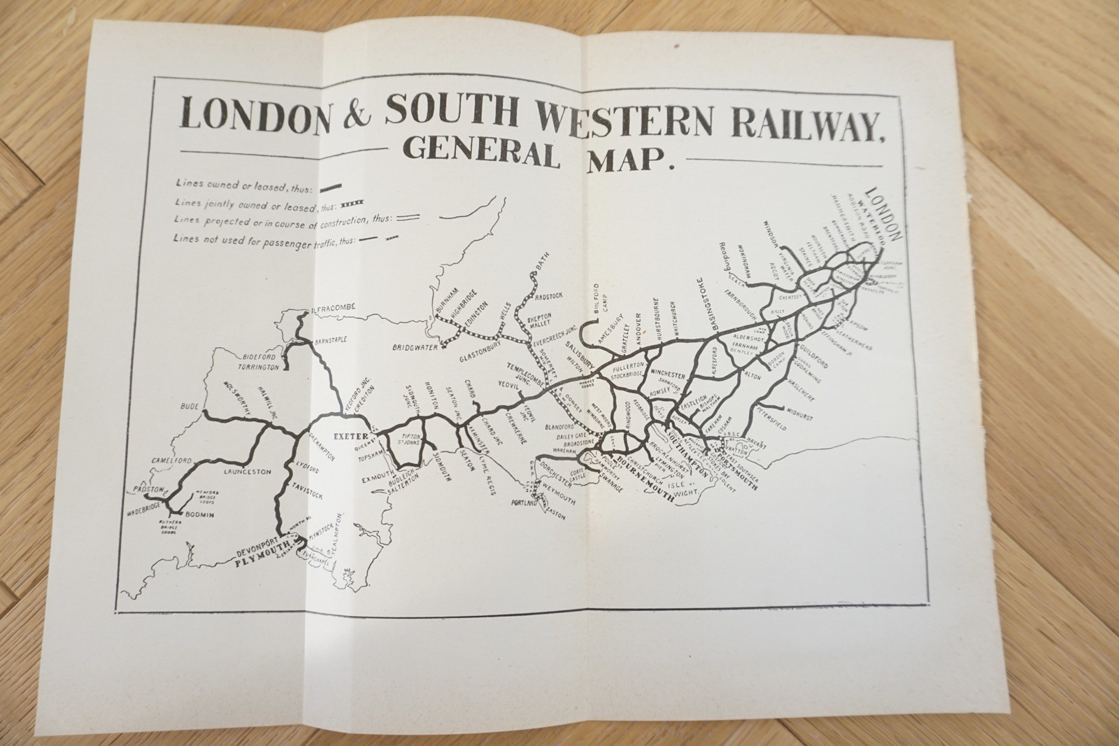 1922 London & South Western Railway Original Railway Map L&SWR
