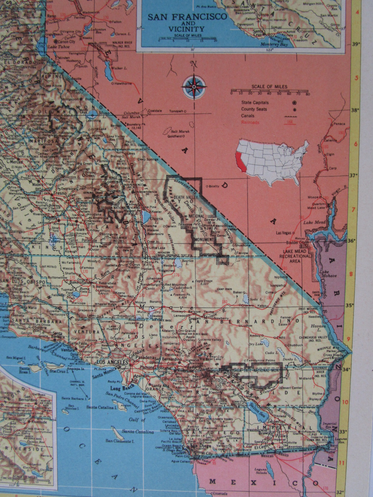 AR CA 1952 ARKANSAS RAILROAD Map. FORDYCE & PRINCETON RR ~or~ CALIFORNIA