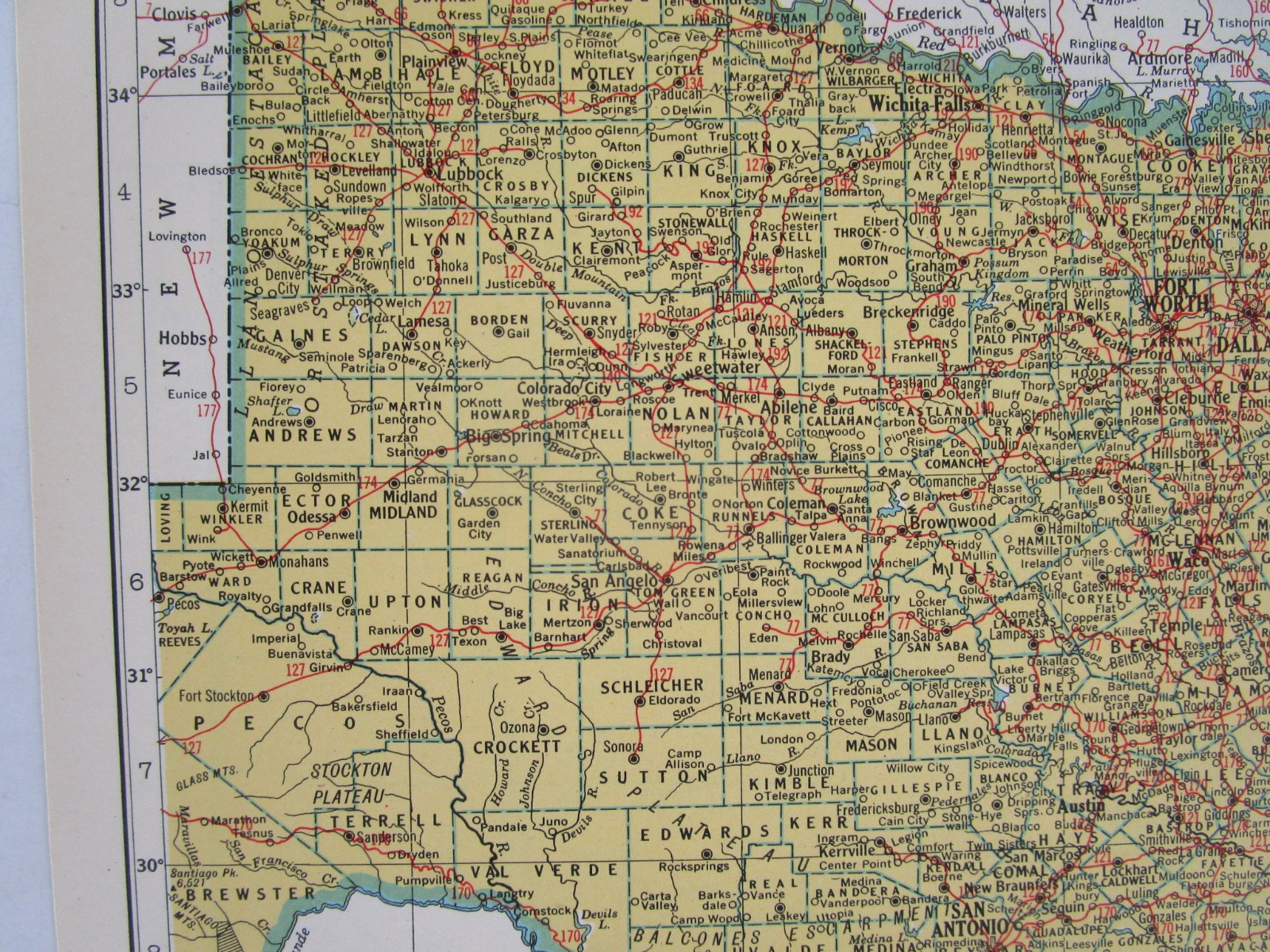 TX UT 1949 TEXAS RAILROAD Map NACOGDOCHES S’EASTRN RR or UTAH 1940s Post WWII