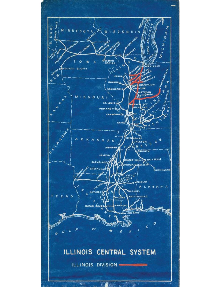 Illinois Central RR 1945 Illinois Division Condensed Profiles PDF pages on DVD
