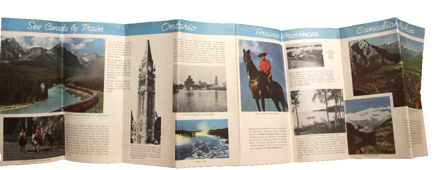 Vintage Map of Canadian Pacific Railway Lines November 1947