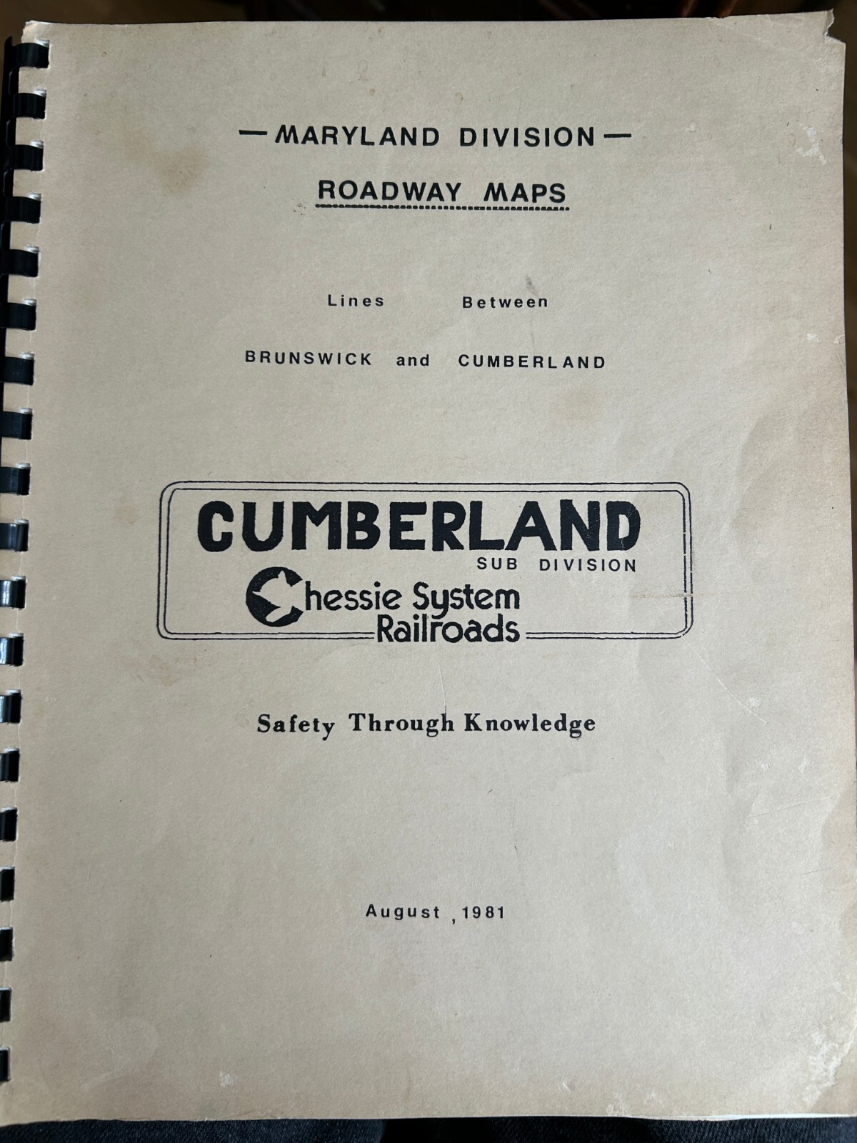 Chessie System 1981 Maryland Div. “Beavers” maps 48 pgs Harpers Ferry Cumberland