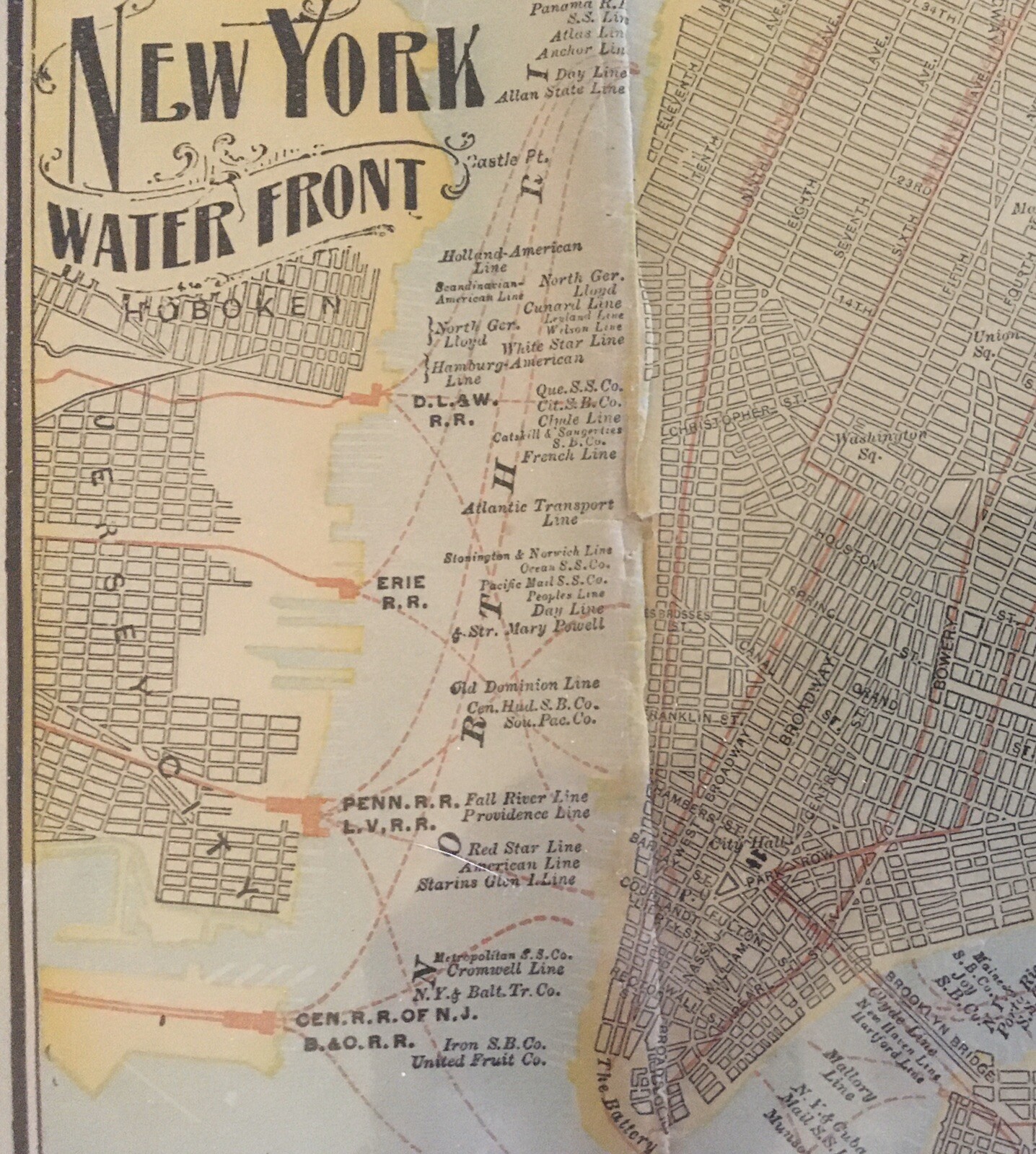1901 ABC The Pathfinder Railway Guide Map Eastern Section