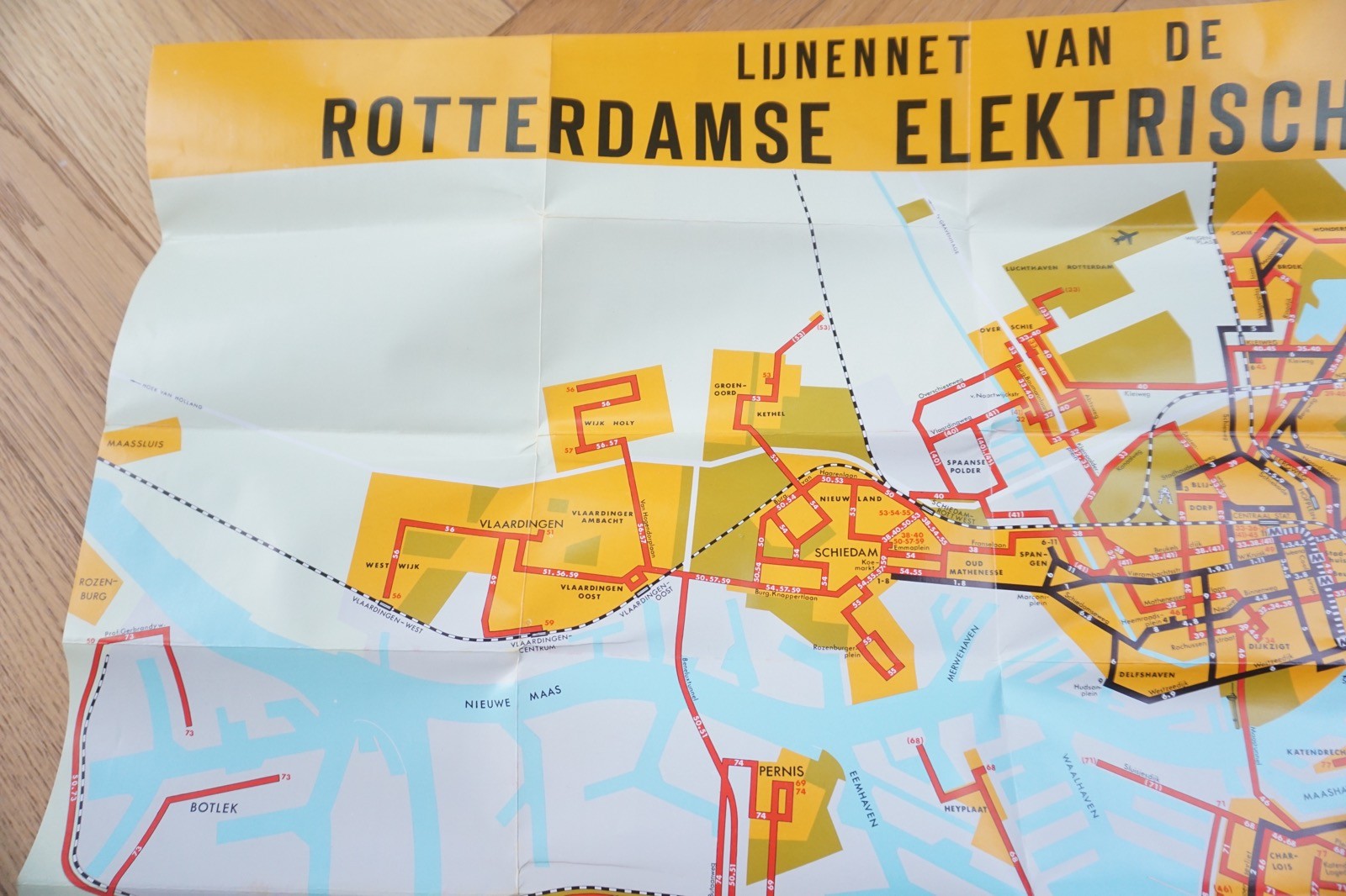 1972 RET Holland Netherlands Bus Tram Railway Route Map