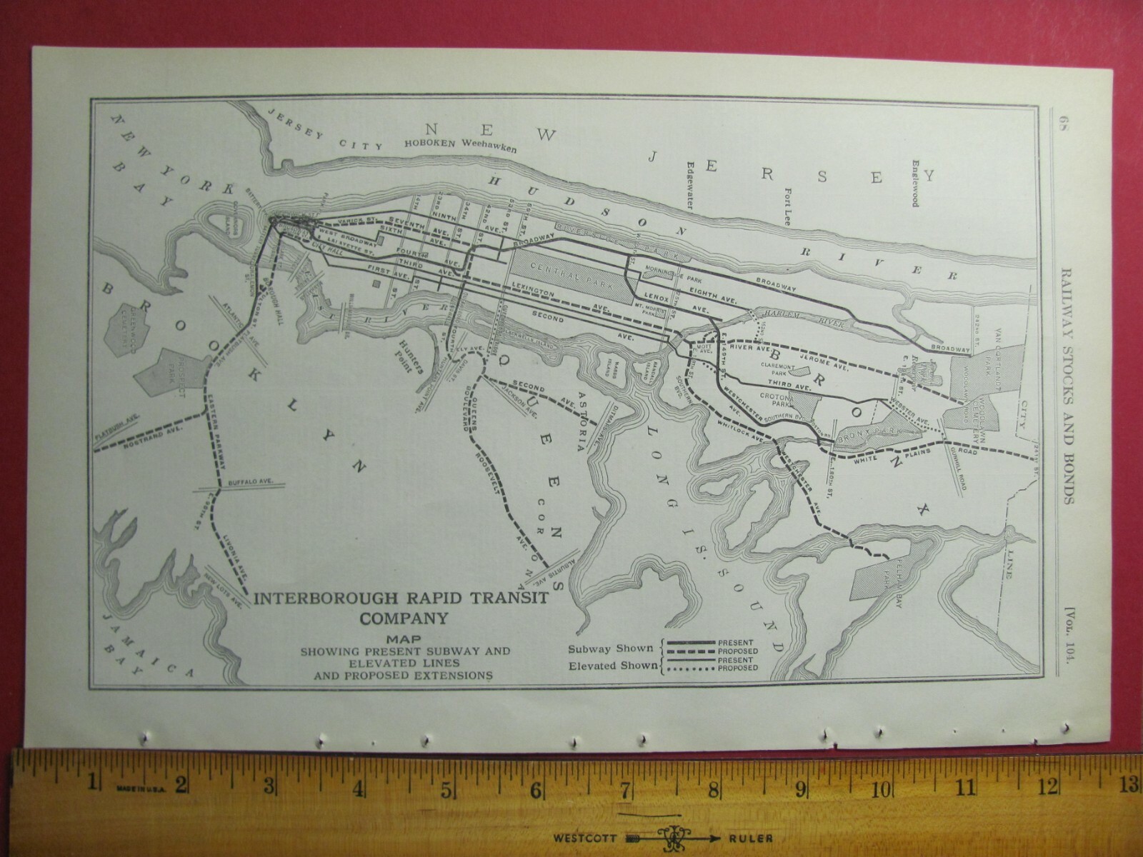 1917 INTERBOROUGH RAPID TRANSIT RAILROAD SYSTEM MAP NEW YORK CITY RR HISTORY