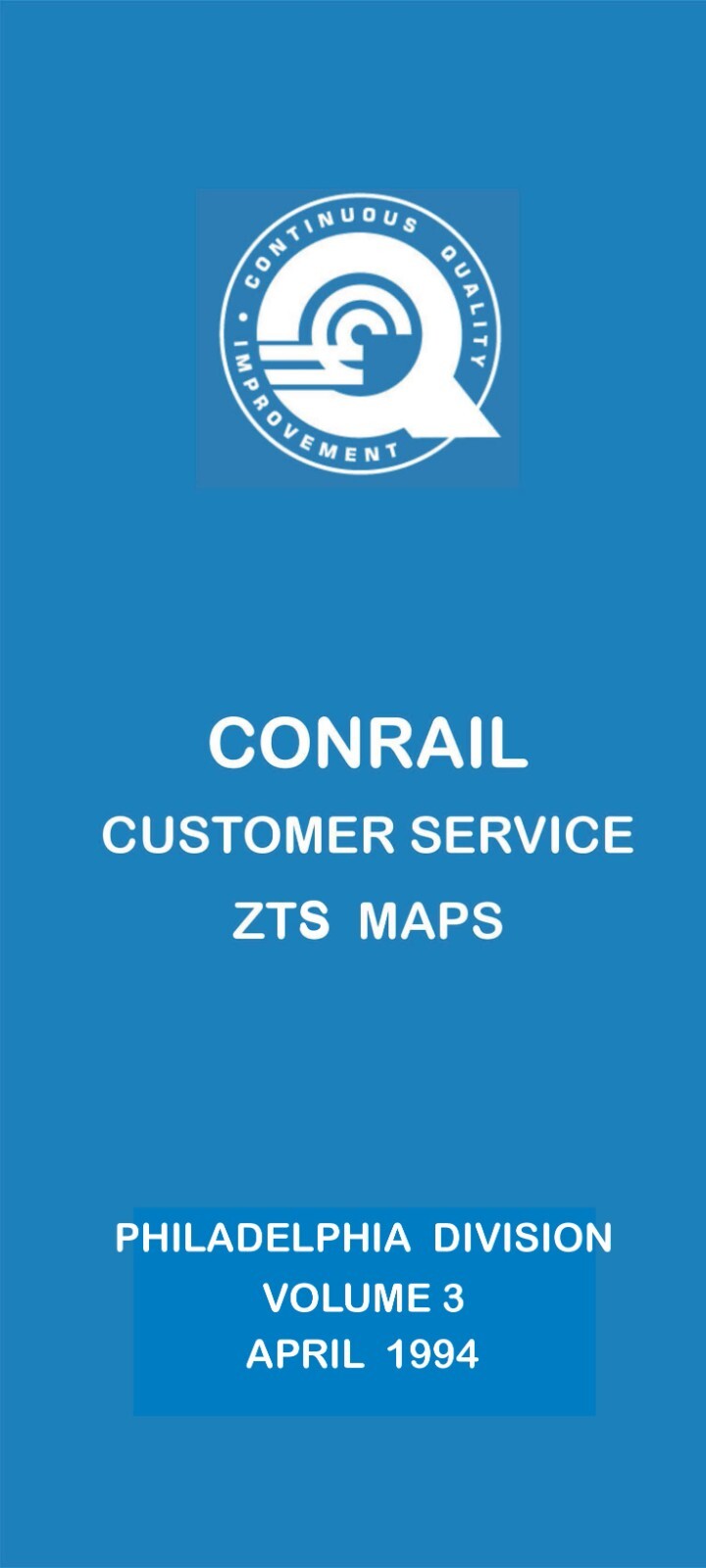 Conrail 1994 Philadelphia Div Volume 3 ZTS Zone-Track-Spot Maps PDF Pages on DVD