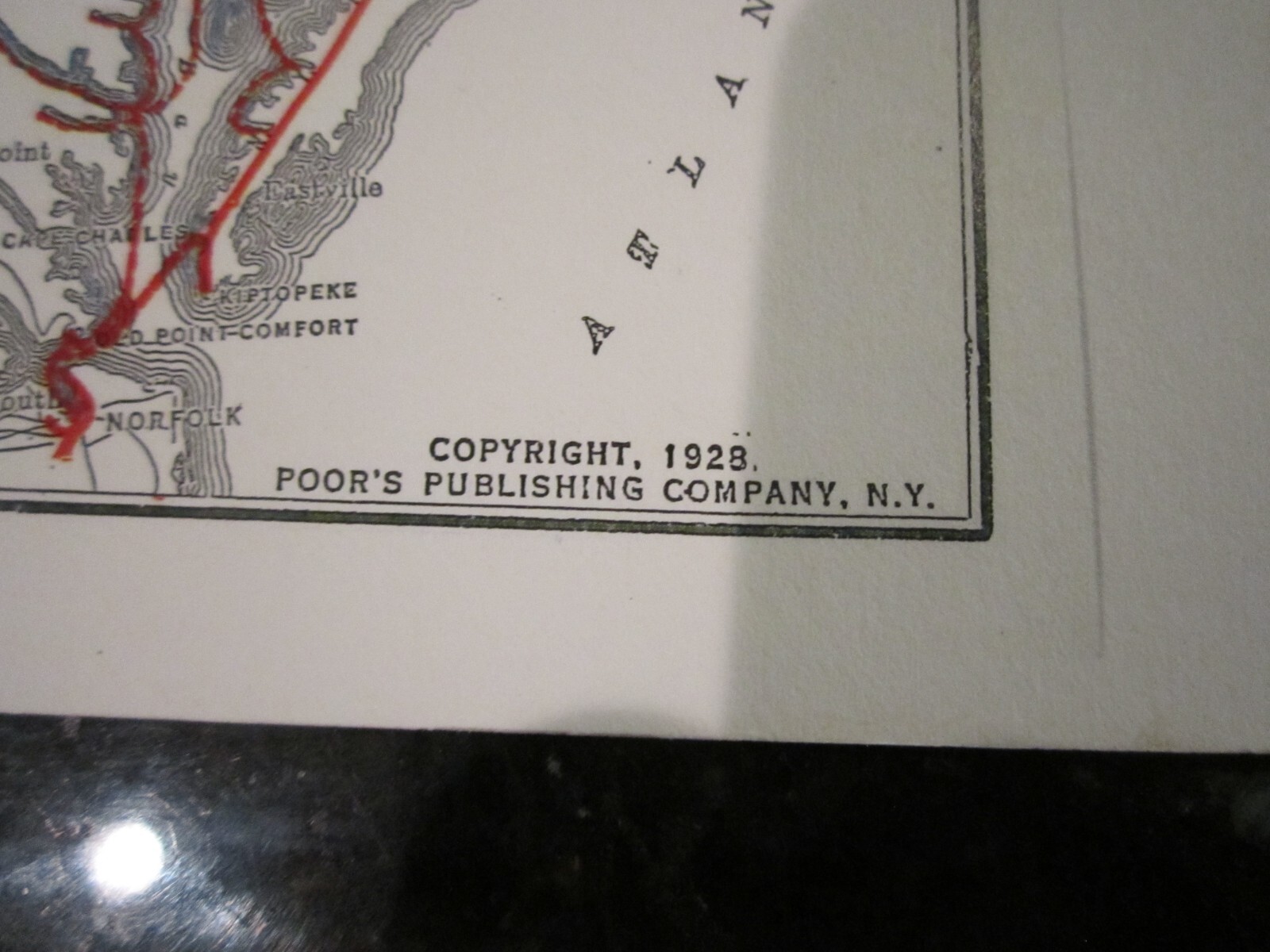 1928 MAP OF THE PENNSYLVANIA RAILROAD – 17″ X 11″ – HEAVY STOCK PAPER