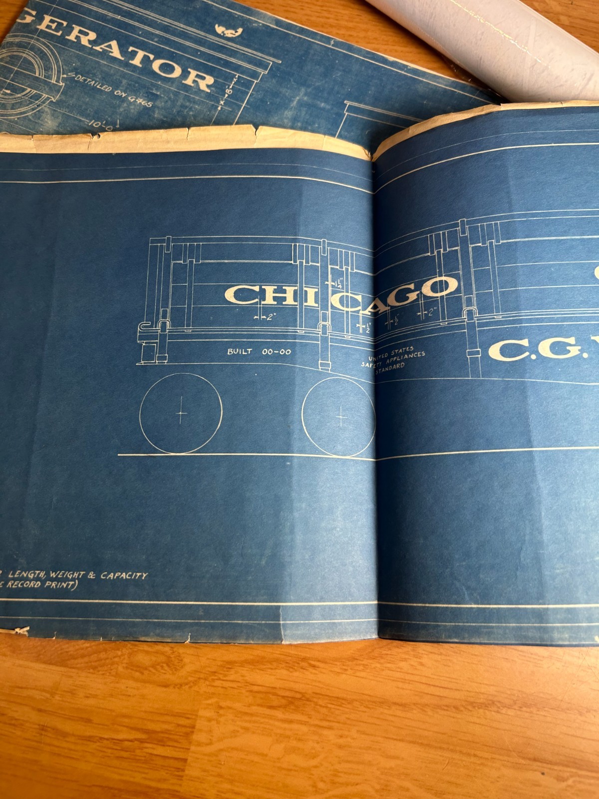 CHICAGO GREAT WESTERN RAILROAD LOCOMOTIVE LETTERING ORIG 1910 BLUEPRINT DATA