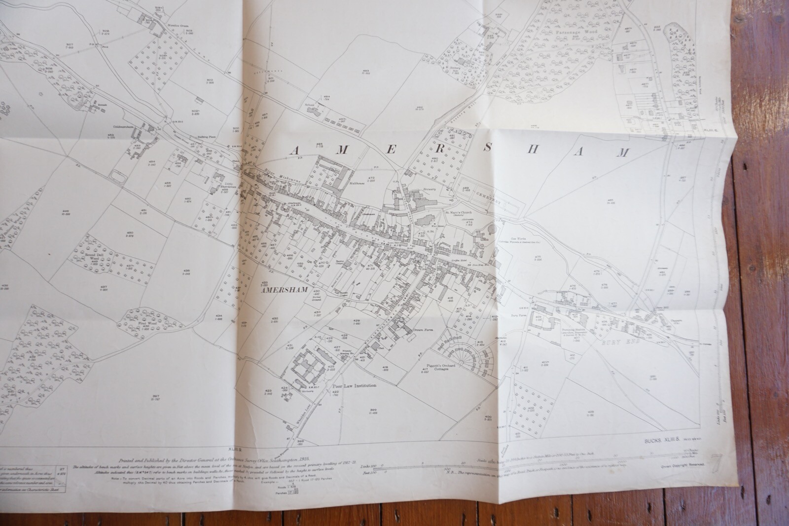 1925 Amersham Bucks Metropolitan Railway OS Railway Map