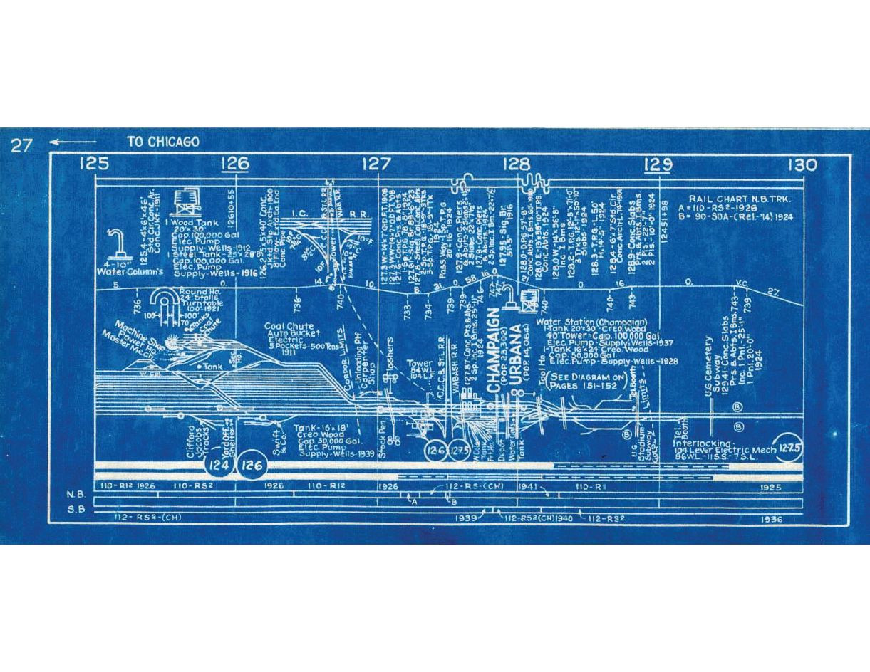 Illinois Central RR 1945 Illinois Division Condensed Profiles PDF pages on DVD