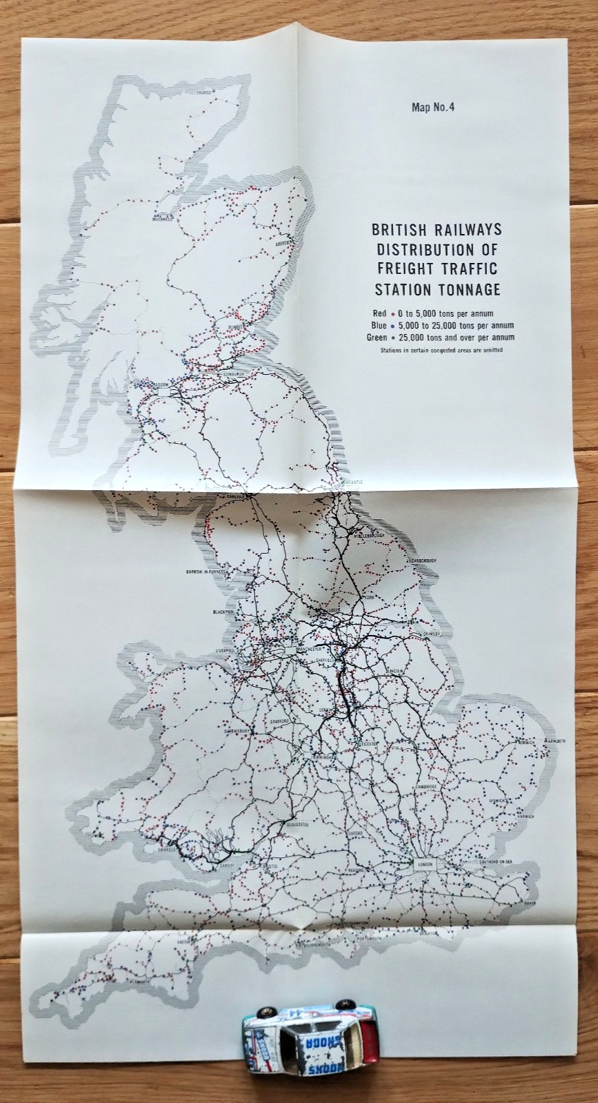 Distribution of Freight Traffic Tonnage – Vintage 1963 British Railways Map