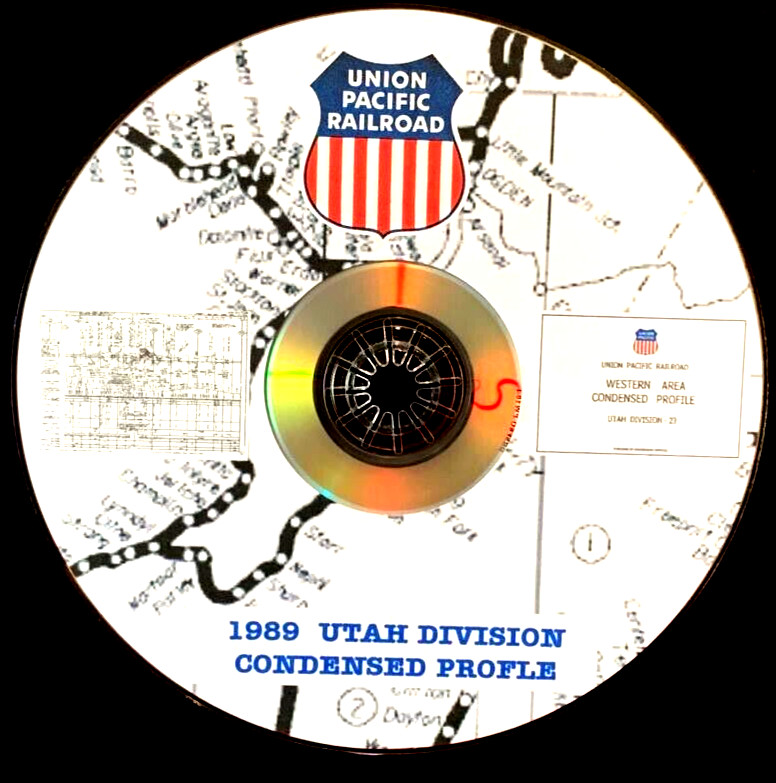 Union Pacific 1989 Utah Division – 23 Condensed Profile PDF Pages on DVD