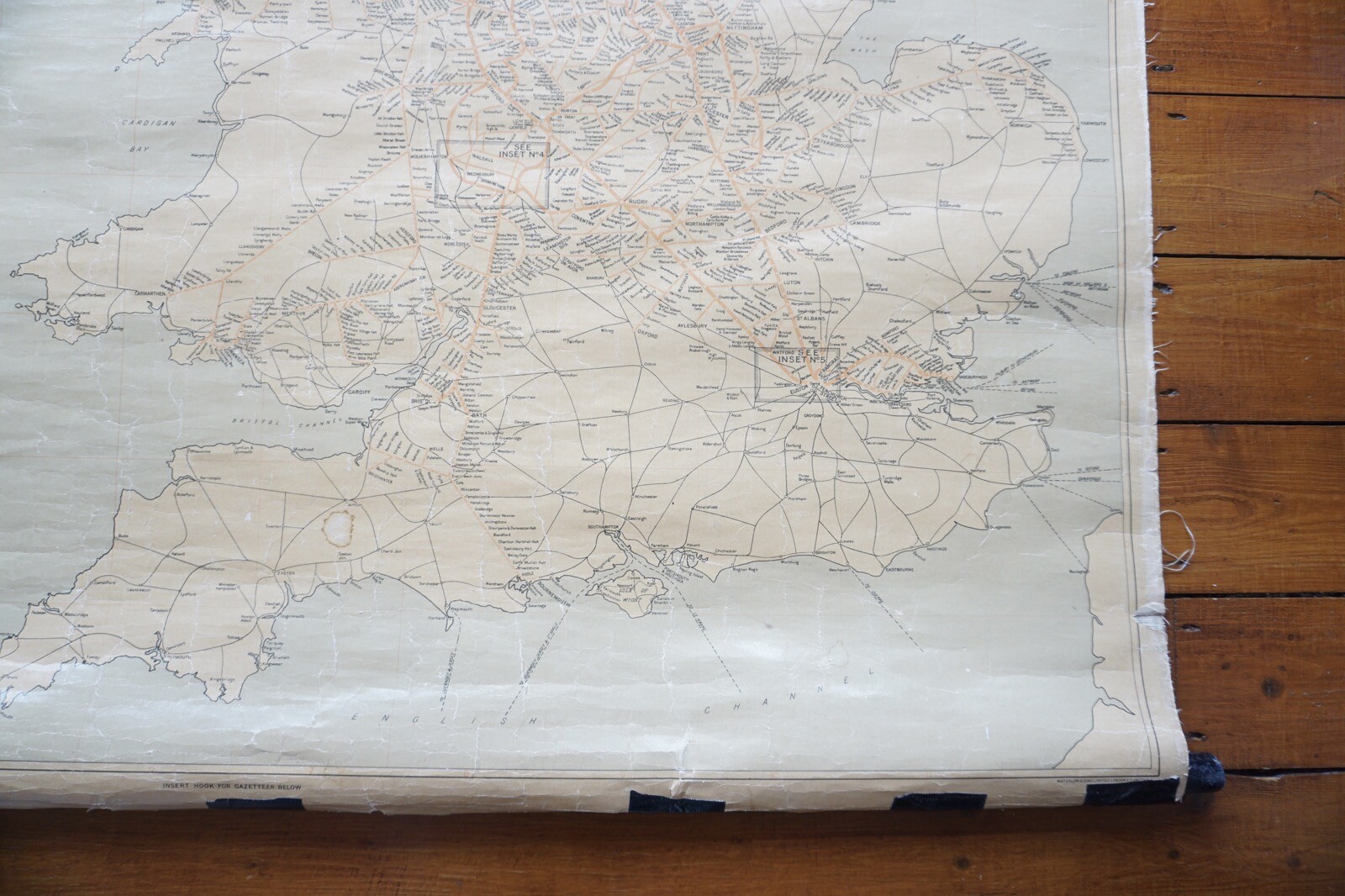 1939 LMS Railway Map Linen Backed for Display in Train Station