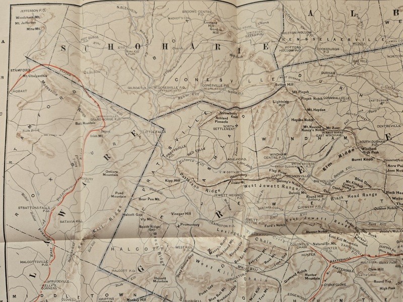 Very Nice 1887 West Shore Railroad RR Catskill Mountains Original Map Near Mint
