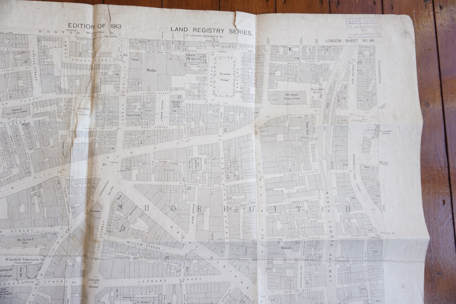 1913 Shoreditch North London Railway Map