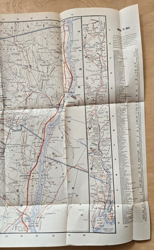 Very Nice 1887 West Shore Railroad RR Catskill Mountains Original Map Near Mint