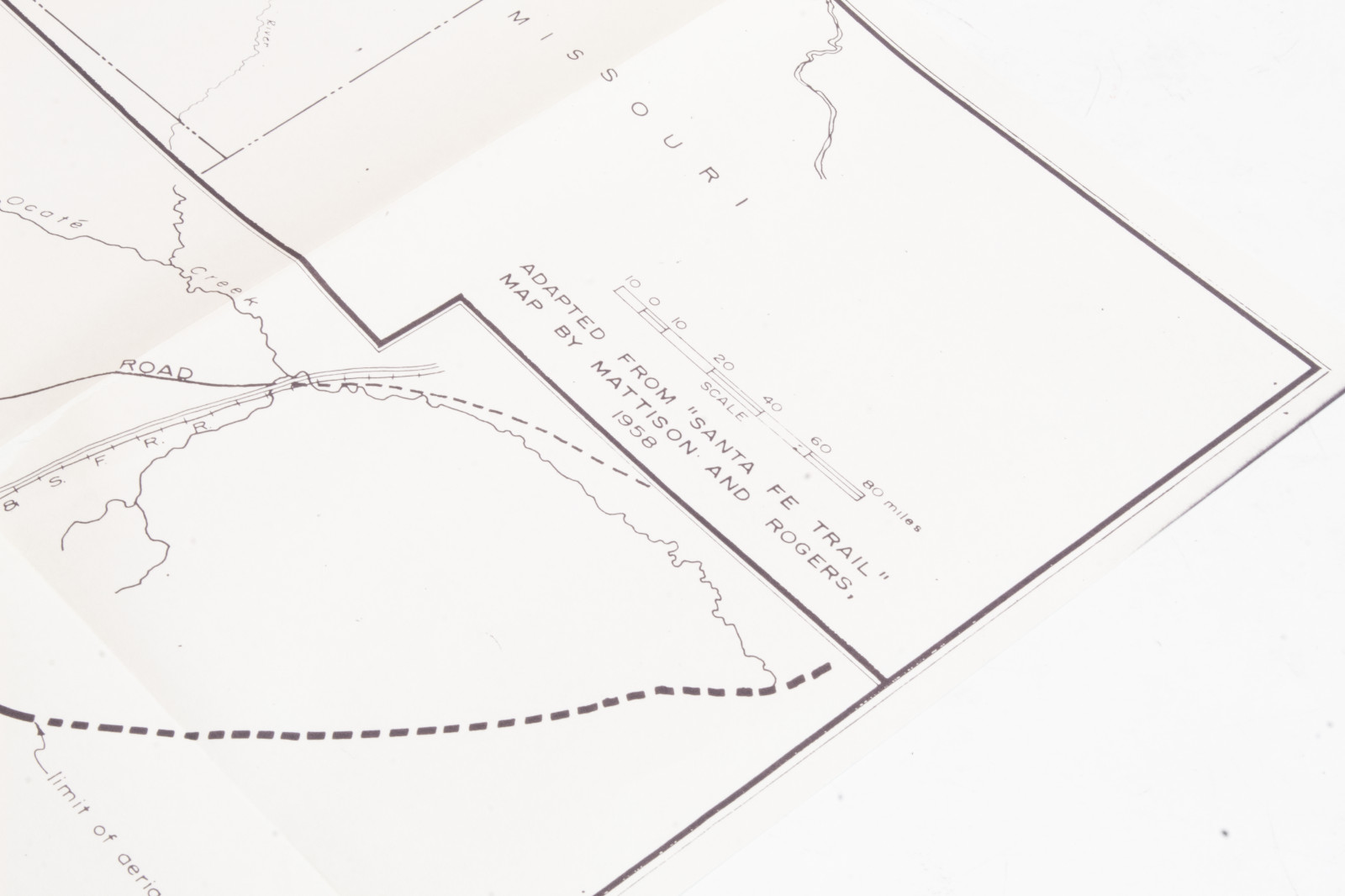 Fort Union and The Santa Fe Trail Map Mattison and Rogers 1958